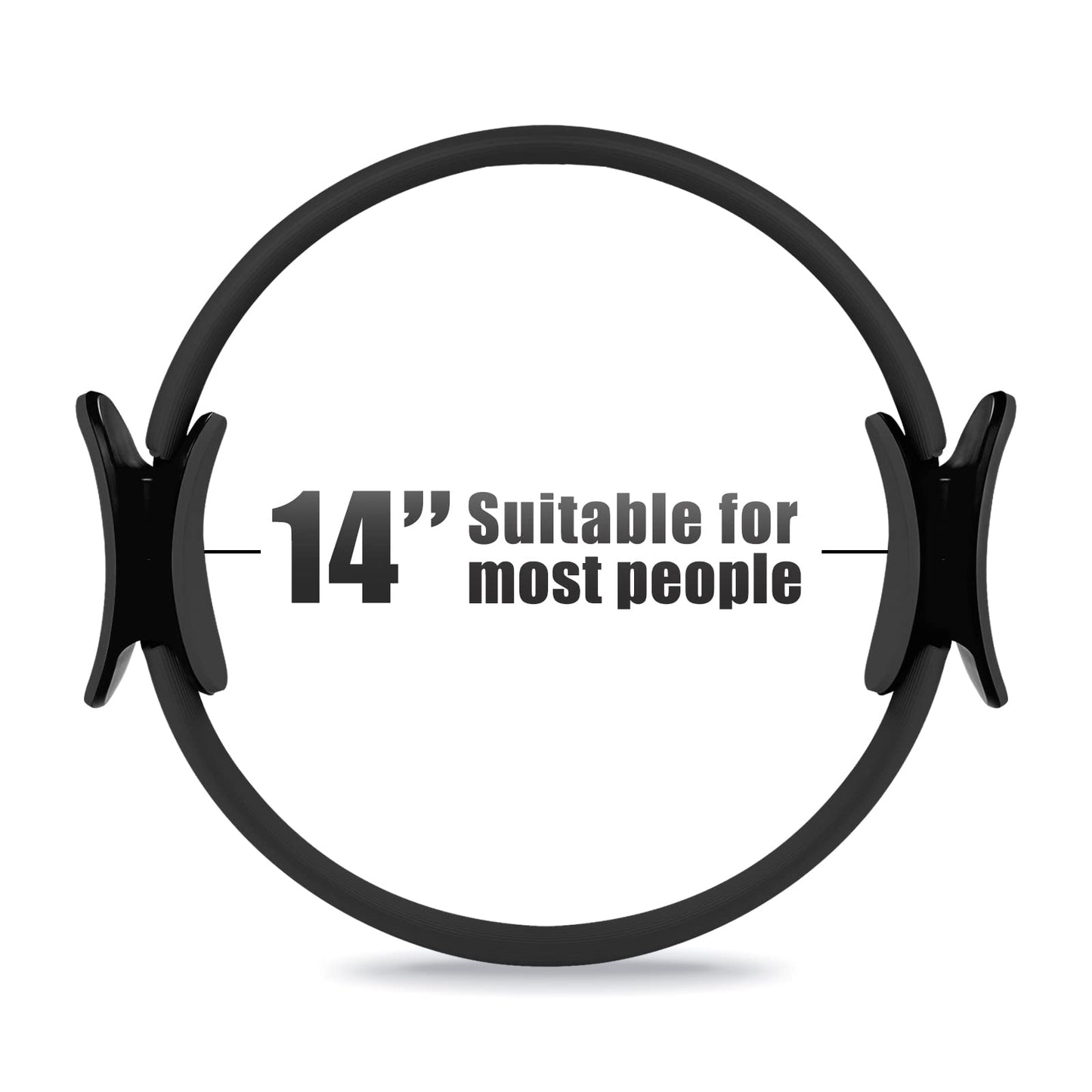 (BLACK) - RitFit Pilates Ring - Premium Power Resistance Full Body Toning Fitness Circle - with Carrying Bag and Bonus eBook