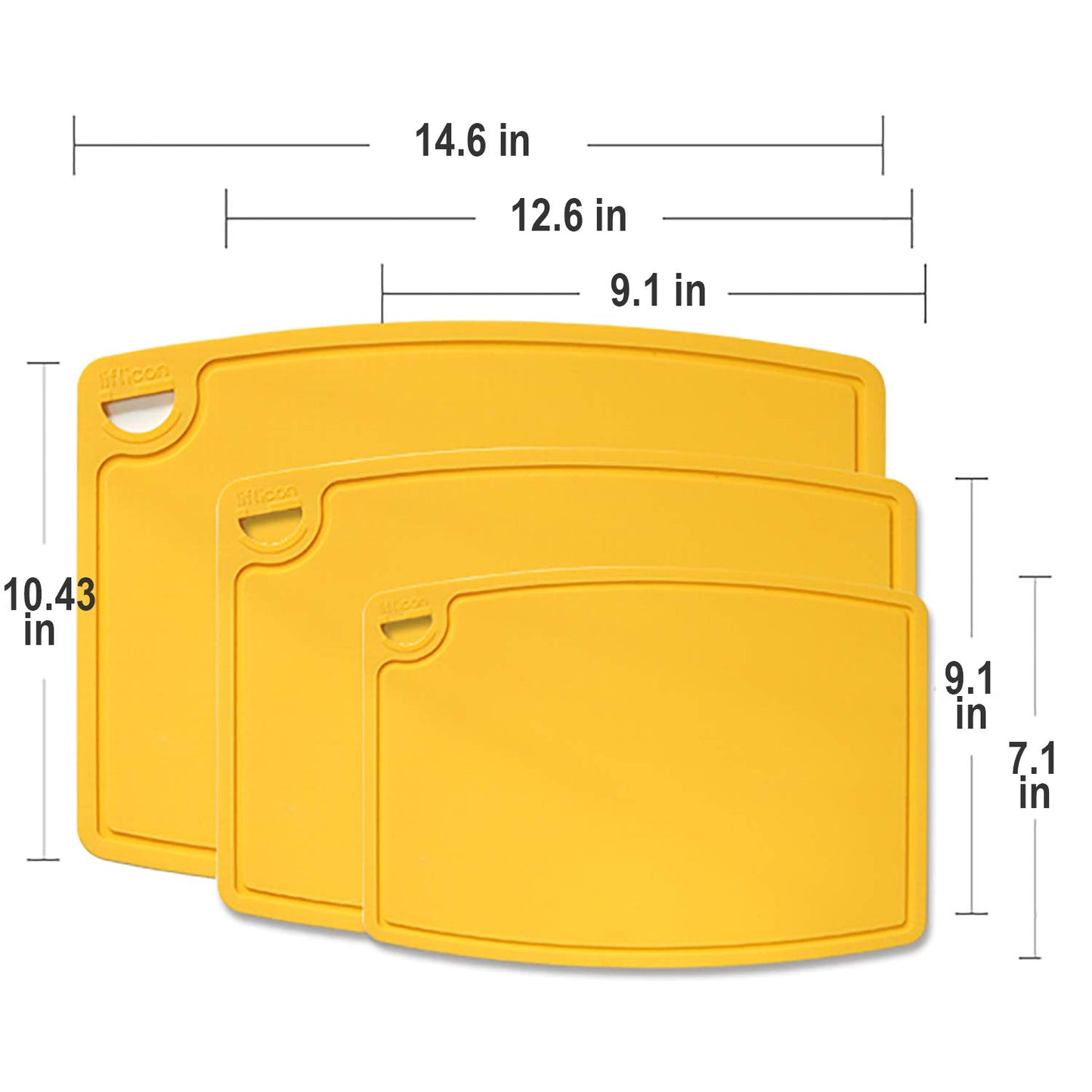 liflicon Cutting Board (L+Mid+Mini-Yellow)