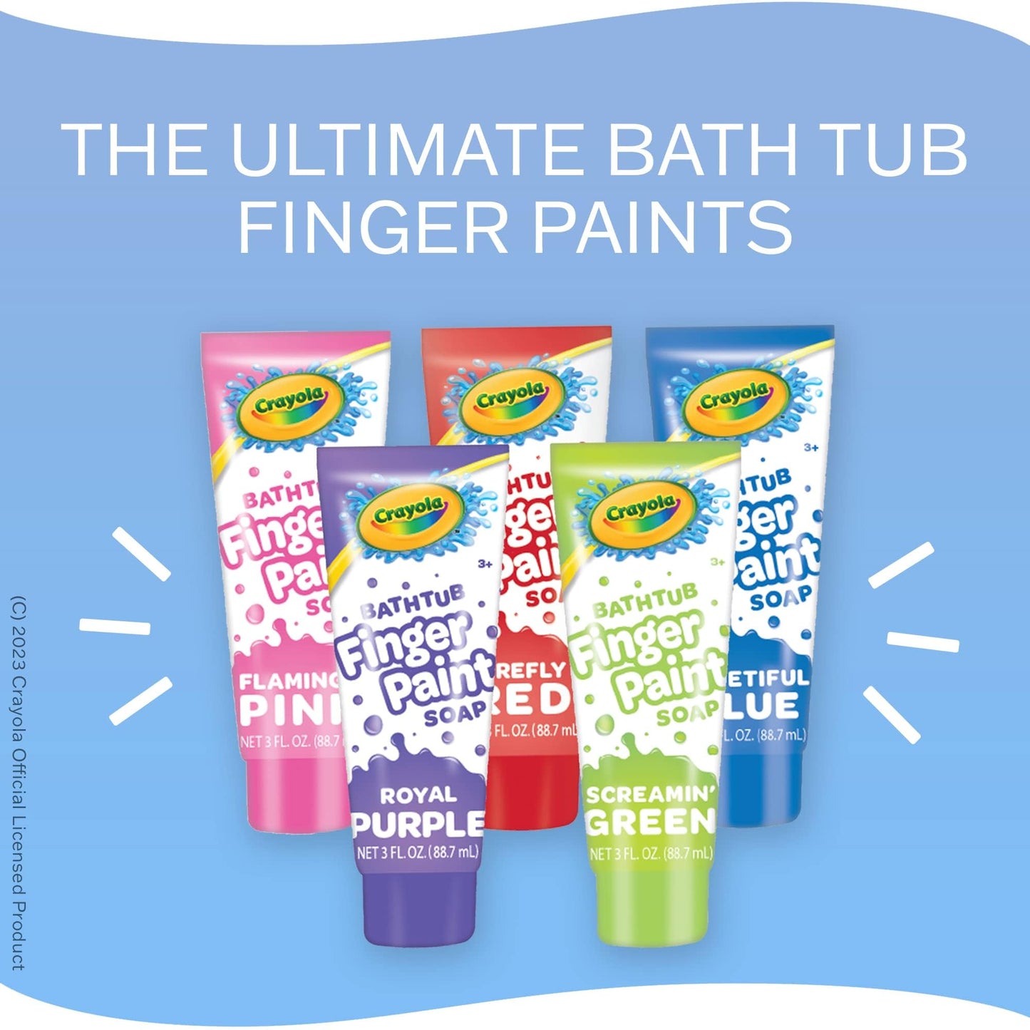 Crayola Taste Beauty Bathtub Finger Paint Soap, Easy to Clean, Pack of Ten 3-Fluid-Ounce Bottles