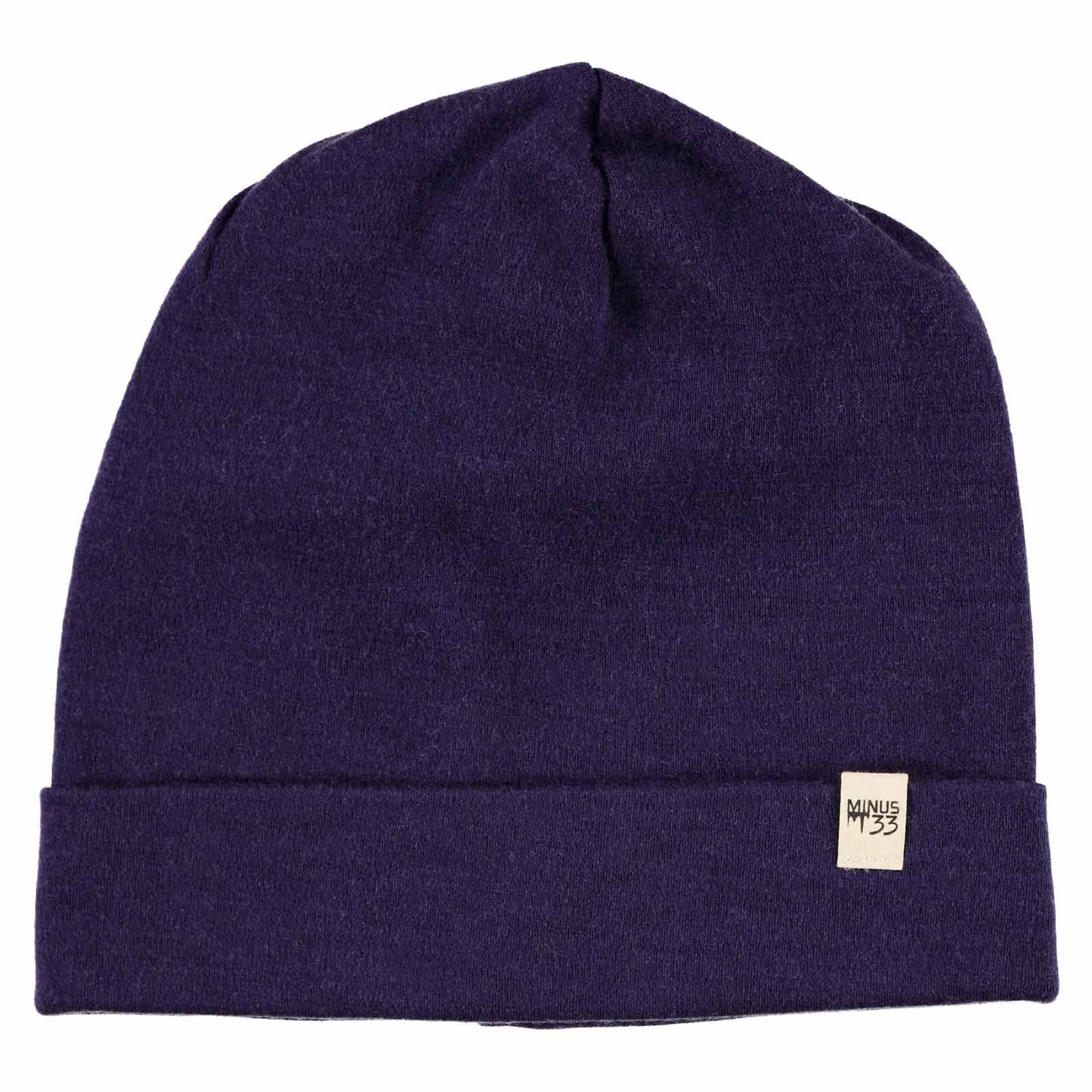 100% Merino Wool Ridge Cuff Beanie - Unisex Warm Winter Hat - Dark Purple