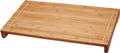 Lipper International 8831 Bamboo Wood Over-The-Sink/Stove Kitchen Cutting and Serving Board, Large, 20-1/2" x 11-1/2" x 2"