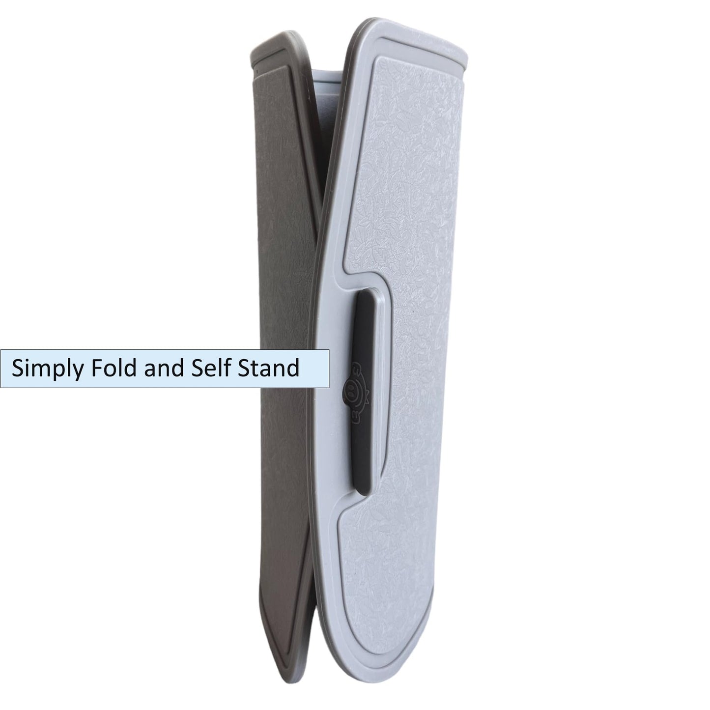 cozymomdeco Korean Made Thick Silicone Double-Sided Usable Cutting Board 14.3" x 9.7" Foldable Design Drip Groove Grip Handle Dishwasher Safe Mint Color 1PCS Gift for Mom (Gray)