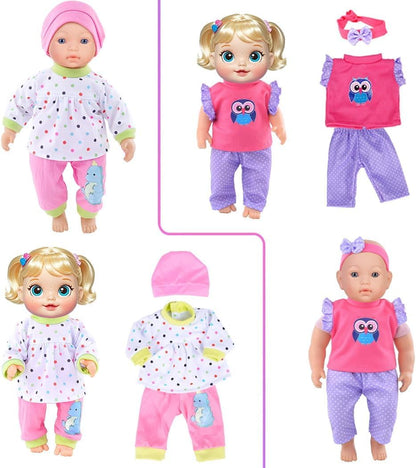 10 Sets Baby Doll Clothes and Accesories for 10 Inch Baby Dolls 12 Inch New Born Baby/Alive Baby Dolls 14 inch Dolls(No Doll