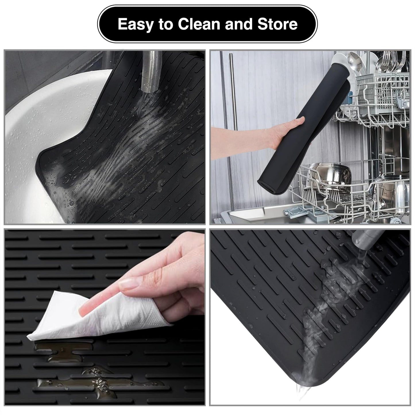 Abra® Silicone Stove Top Covers for Electric Stove | Premium 100% Food Grade Silicone Stove Mat | Glass Cooktop Protector (28x20, Jet Black)