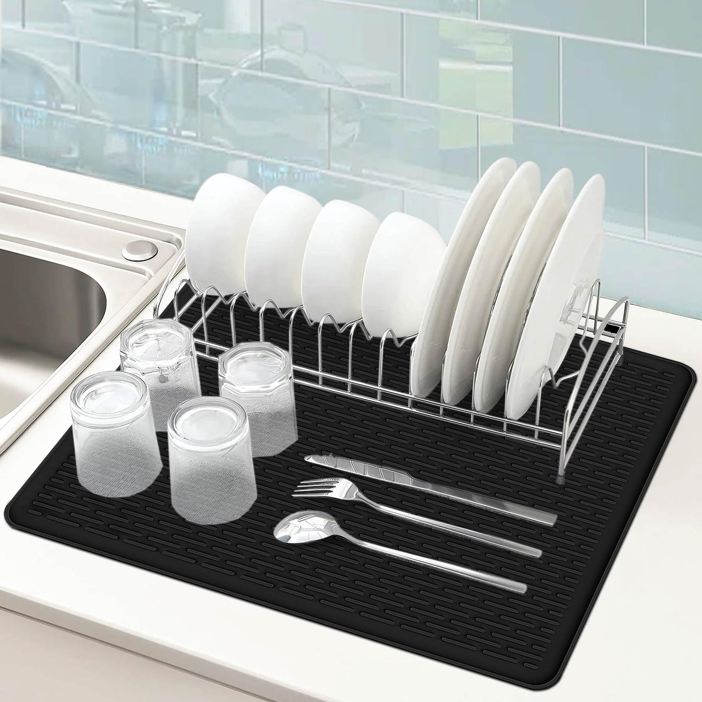 Abra® Silicone Stove Top Covers for Electric Stove | Premium 100% Food Grade Silicone Stove Mat | Glass Cooktop Protector (28x20, Jet Black)