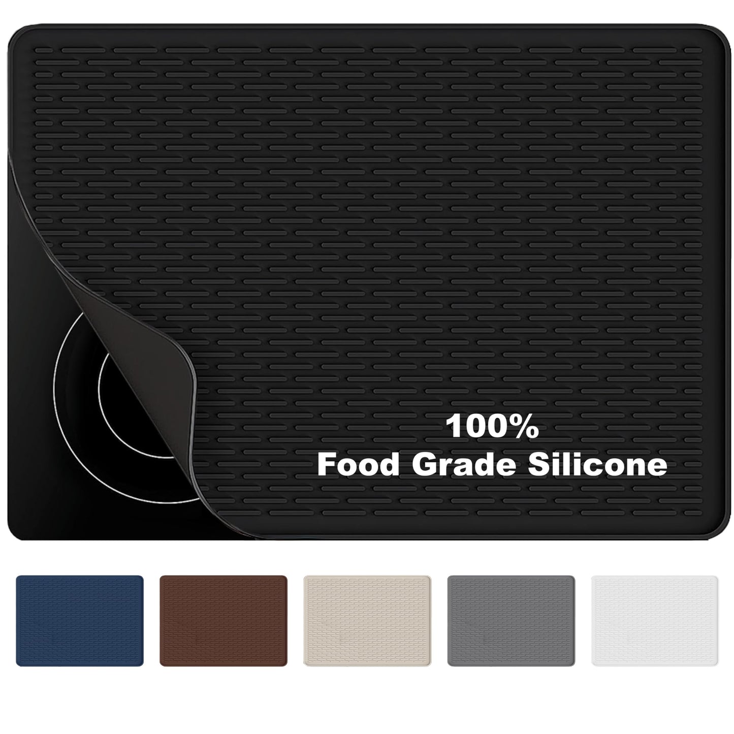 Abra® Silicone Stove Top Covers for Electric Stove | Premium 100% Food Grade Silicone Stove Mat | Glass Cooktop Protector (28x20, Jet Black)