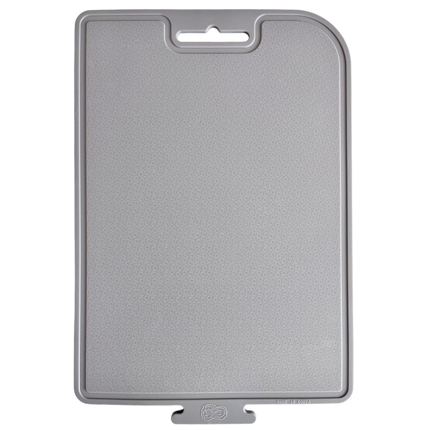 cozymomdeco Korean Made Thick Silicone Double-Sided Usable Cutting Board 14.3" x 9.7" Foldable Design Drip Groove Grip Handle Dishwasher Safe Mint Color 1PCS Gift for Mom (Gray)