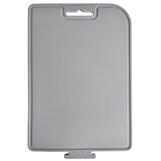 cozymomdeco Korean Made Thick Silicone Double-Sided Usable Cutting Board 14.3" x 9.7" Foldable Design Drip Groove Grip Handle Dishwasher Safe Mint Color 1PCS Gift for Mom (Gray)
