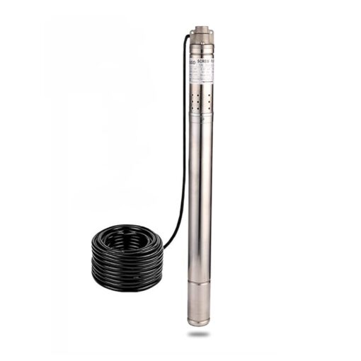 ZYIY 2Inch Stainless Steel Screw Well Pump 220V/60Hz Submersible Deep Well Pump 0.5Hp 164ft Water Well Pump 50mm Bore Deep Well Pump 4.4GPM with 50ft Cable Electric Water Pump for Garden Farmland Home