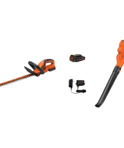 BLACK+DECKER 20V MAX Cordless Hedge Trimmer, 22-Inch (LHT2220) & 20V MAX* Cordless Sweeper (LSW221), Pack of 1