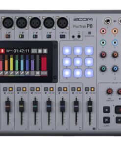 Zoom PodTrak P8 Podcast Recorder, 6 Microphone Inputs, 6 Headphone Outputs, Phone Input, Sound Pads, Onboard Editing, Record to SD Card, USB Audio Interface, Battery Powered