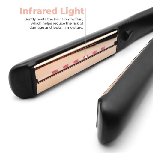 SRI StyleQ Flat Iron Hair Straightener Styler with GraphFlow Techonology, Negative Ions, Infrared Light Therapy, 12 Heat Settings - for Straight, Smooth Styles or Waves and Curls on All Hair Types - Image 6