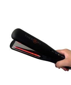 Therapy Iron - 1 1/4" Ceramic an Titanium Plates with Infrared Technology That Repairs Hair (Black)