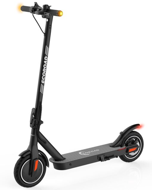 ECOROAD Electric Scooter EC6, 400W Peak Motor & 19 MPH Adults Commuting Scooters, 15 Miles Long Range Electric Kick Scooters, 8.5" Pneumatic Tires Lightweight Foldable E-Scooter with Turn Signals