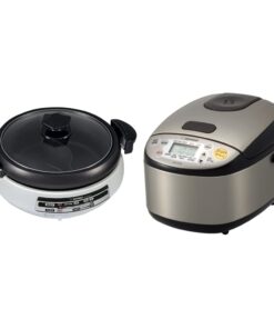 Zojirushi EP-PFC20HA Electric Skillet and Zojirushi NS-LGC05XB Micom Rice Cooker & Warmer Bundle