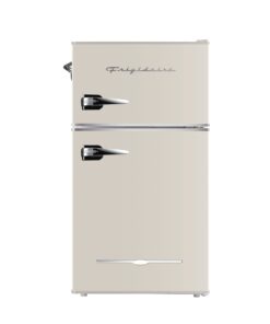 Frigidaire EFR840-Cream EFR840 Retro Mini Fridge with Freezer & Side Bottle Opener-Small 2 Door Refrigerator for Office Bar or College Dorm Room-3.1 Cu Ft – 19”"D x 20.5" W x 33.5" H (Cream)