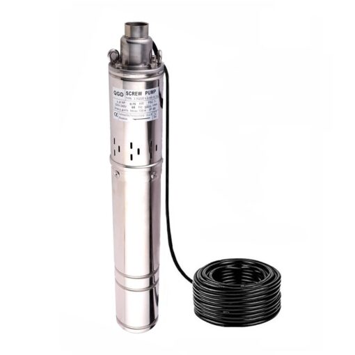 ZYIY 3.5 Inch Tube Stainless Steel Deep Well Pump 1HP Submersible Screw Well Pump 220-240V/60Hz Well Water Pump Max.Head 100m/328ft Flow 8GPM 90mm Well Pump for Home and Industrial Garden Agricultural