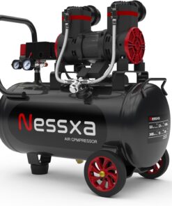 10 Gallon Ultra Quiet Air Compressor with Two Quick Couplers, 2HP 8.76 CFM@ 115PSI Oil-Free Air Compressor Tank, 110V/60hz, 70dB Air Compressor for Car Repair, Spray Painting, Woodwork Nailing