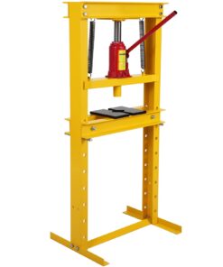 12 Ton Shop Press H Frame Press, 12 Ton Hydraulic Press H Frame Garage Floor Press with Plate, Adjustable Working Table Height Hydraulic Shop Floor Press for Gears and Bearings