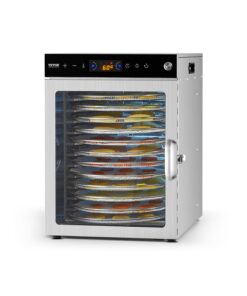 VEVOR Rotary Food Dehydrator Machine, 12 Stainless Steel Trays, 800W Electric Food Dryer with Adjustable Temperature & 24-Hour Timer, Freeze Dryer for Jerky, Meat, Fruit, Vegetables, Herbs, Dog Treats