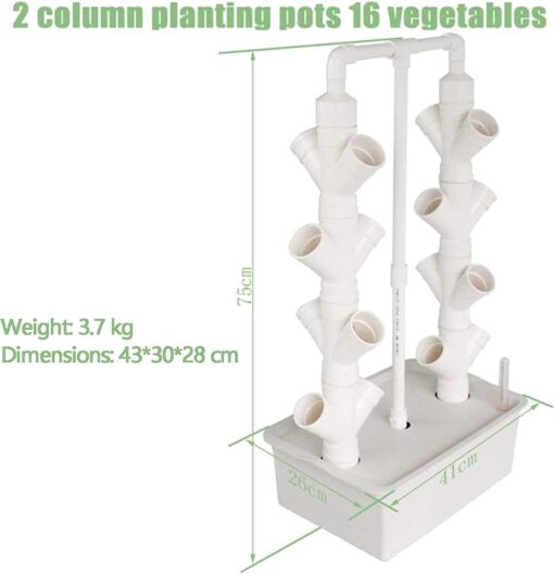 ZXSYYDS Vertical Grow Tower,2/3/4 Columns Hydroponic Growing Kit, Hydroponic Tower Grow System,Vegetable Plant Tower Gift for Gardening Lover - Home Grow Lettuce,Herbs,Veggies & Fruit,16Holes - Image 7