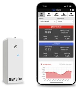 Temp Stick Remote WiFi Temperature & Humidity Sensor, Data Logger. No Subscription. 24/7 Monitor, Unlimited Text, App & Email Alerts. Made in America. Use with Alexa, IFTTT. Monitor Anywhere, Anytime