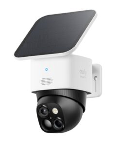 eufy Security SoloCam S340, Solar Security Cameras Wireless Outdoor, Cameras for Home Security, 360° Pan & Tilt Surveillance, No Blind Spots, 2.4 GHz Wi-Fi, No Monthly Fee, HomeBase S380 Compatible