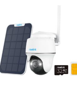 REOLINK 5MP 4G LTE Cellular Security Camera Outdoor, 360° Pan-Tilt, Sim+32GB SD Card Included, Wireless Solar Powered, Color Night Vision, Smart AI Detection, Go PT Plus+Solar Panel, Updated Version