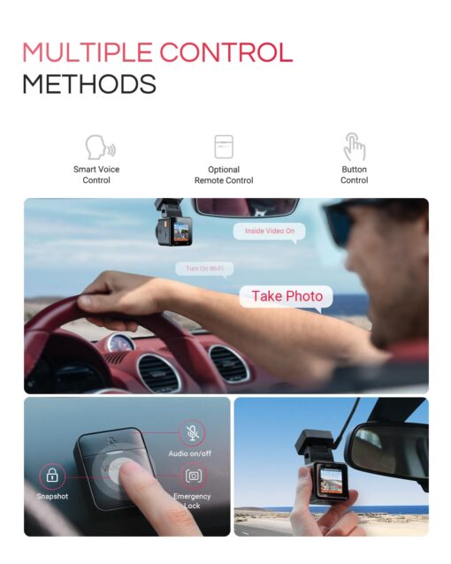 [Bundle-3 Items: Vantrue E1 Pro Dash Cam & Hardwire Kit & 256GB SD Card] 4K Mini Dashcam Front, STARVIS 2 IMX678 Night Vision HDR, - Image 2