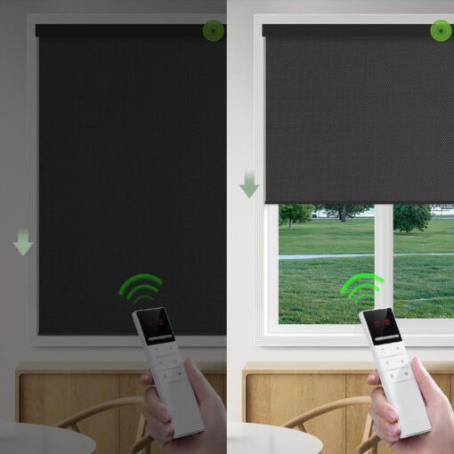 ZSHINE Motorized Blackout Window Blinds Customize Width (23-95 Inches) Remote Control Wireless and Rechargeable Window Roller Shades for, Home, Office, Hotel, Club, Restaurant and Cinema… (82010M) - Image 6
