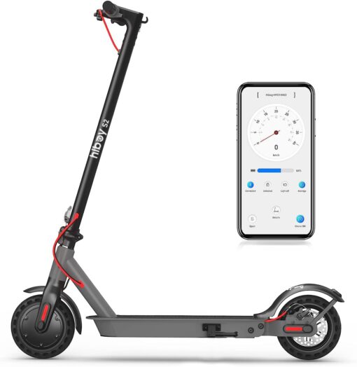 Hiboy S2 Electric Scooter - 8.5" Solid Tires - Up to 17 Miles Long-Range & 19 MPH Portable Folding Commuting Scooter for Adults with Double Braking System and App (S2) - Image 2