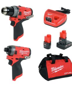 Milwaukee Electric Tools 2598-22 M12 Fuel 2 Pc Kit- 1/2" Hammer Drill & 1/4" Impact