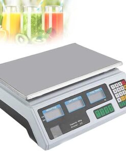 ZOCWJK Wlectronic Food Scales Digital Electronic Scales Digital Kitchen Scales, Commercial Table Scales Price Computing Scales, Stainless Steel Platform Scale 40Kg with LED(