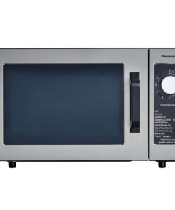 Panasonic NE-1025F Compact Light-Duty Countertop Commercial Microwave Oven with 6-Minute Electronic Dial Control Timer, Bottom Energy Feed, 1000W, 0.8 Cu. Ft. Capacity Silver
