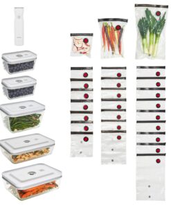 Zwilling Fresh & Save 32-pc Vacuum Sealer Machine Set, Sous Vide Bags, Meal prep, Airtight Food Storage Containers Glass