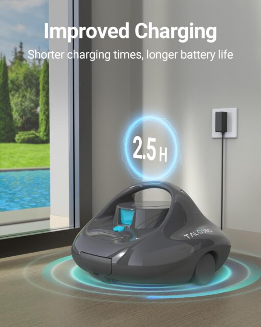 (2025 Upgraded) TALOSBO Pleco Se Cordless Pool Vacuum Cleaner Up to 130 Mins Runtime, Robotic Pool Cleaner with Fast Charge, Ideal for Flat Above Ground and Inground Pools up to 861 Sq. Ft. - Image 5