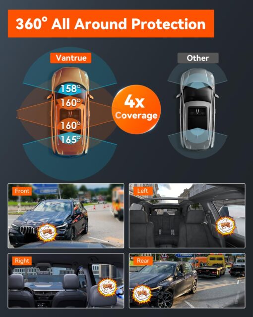 【Bundle: Vantrue N5 4 Channel WiFi Dash Cam + Hardwire Kit】 2.7K+1080P+1080P+1080P Front Rear Inside Camera with Side View, STARVIS 2, Voice Control, GPS, 24hrs Buffered Parking Mode - Image 6