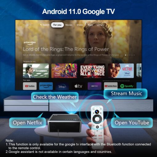 【Netflix Officially Licensed & 8K/4K Video Decode Support & Auto Focus】 Projector with 5G WiFi Bluetooth, 1000ANSI Native 1080p Movie Projector with Dolby, Built-in Youtube, Prime Video, Disney+ Apps - Image 6