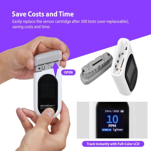[HSA/FSA eligible]KETOSCAN SMART Breath Ketone Meter, Diet & Fitness Tracker | Monitor Your Fat Metabolism, Level of Ketosis on Low carb, Ketogenic or Any Nutrition & Fitness Program - Image 7