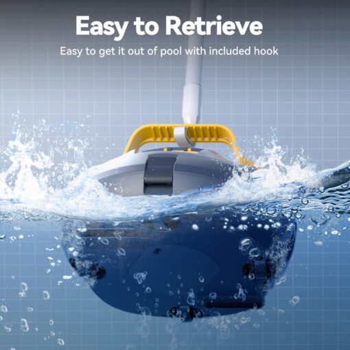 (2025 Upgrade) Coasteering Cordless Robotic Pool Cleaner with Hook and 120Mins Runtime, Automatic Pool Vacuum for Above Ground Pool up to 850 Sq.ft, with Powerful Suction and Auto-Parking - Image 3