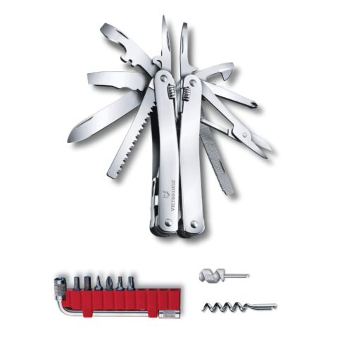 Victorinox Swiss Tool Spirit X Plus Swiss Army Knife, 35 Function Swiss Made Multi-Tool with Needle-nose pliers - Silver