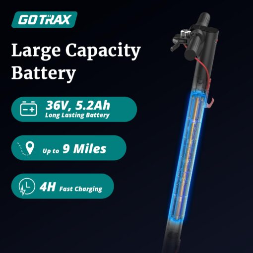 Gotrax GXL V2 Electric Scooter, 8.5" Solid Tire, Max 9 Mile and 15.5Mph Speed Power by 250W Motor, Lightweight 25.95lb, Cruise Control Aluminum Alloy Frame Foldable Commuting Escooter for Adults 13+ - Image 5
