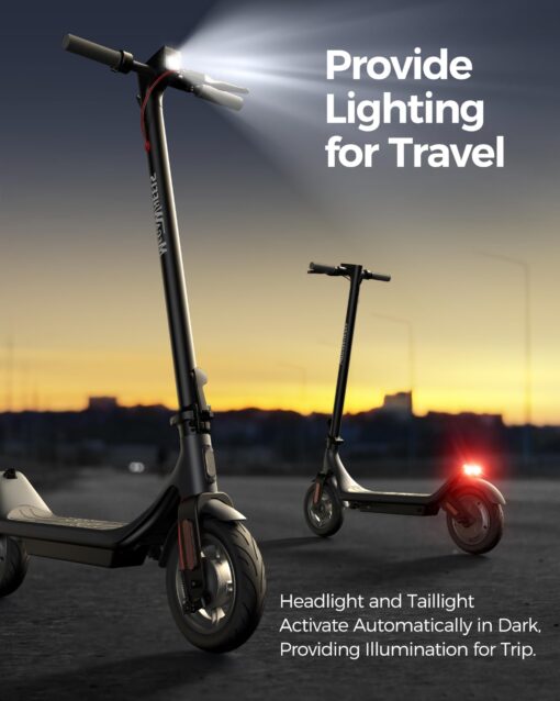 Electric Scooter A6L ECO,Electric Scooter Adults with 10IN Shock Absorbing Tires,10.2AH Big Battery,Max 350W Motor,19 Miles Long Range,APP Control,Rated 15.5MPH, E Scooter for Teens and Adults - Image 2