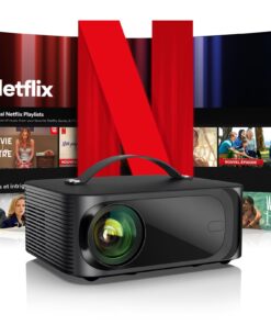 [Netflix-Licensed/Dolby Audio] Projector-4K with Wifi 6 and Bluetooth, ONOAYO 1000ANSI Native 1080P Built-in Netflix/YouTube/PrimeVideo, Electric Focus& 4D/4P Keystone Portable Smart Outdoor Projector