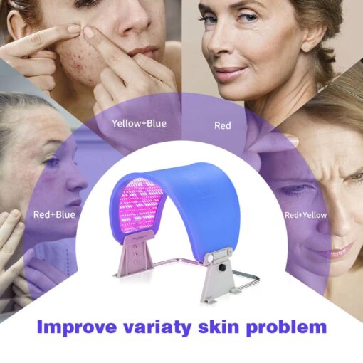 ZOVIE Infrared Light Therapy LED Facial Light Therapy Mask-Photons Facial Skin Care Machine LED Beauty Mask-Flexible Led Light Therapy(Navy-Blue) - Image 4