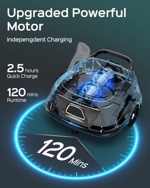 (2025 Upgraded) A1 Cordless Robotic Pool Vacuum, Automatic Pool Vacuum 120mins Running Time,Powerful Suction & Dual Filters, 2.5H Fast Charging, Ideal for Flat Above Pools Up to 1076 Sq.ft - Image 6