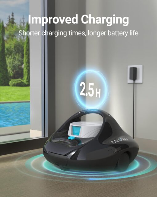 (2025 Upgraded) TALOSBO Pleco Se Cordless Pool Vacuum Cleaner Up to 130 Mins Runtime, Robotic Pool Cleaner with Fast Charge, Ideal for Flat Above Ground and Inground Pools up to 861 Sq. Ft. - Image 5