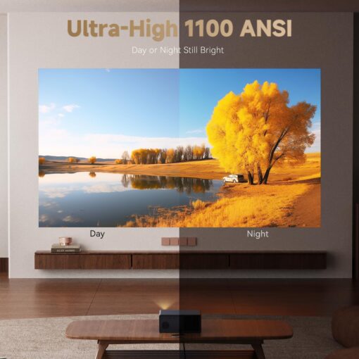 [1100 ANSI & Google TV] Wanbo X5 Pro 4K Projector with WiFi and Bluetooth, Home Outdoor Movie Proyector, Auto Focus & Keystone, 26dB Low Noise, Native 1080P, Smart Projector with Netflix & Google Play - Image 7