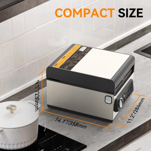 10 inch Chamber Vacuum Sealer and 8" ×12" 200 Count Bag Keeper, ideal for liquid or juicy food including Fresh Meats, Soups, Sauces and Marinades. Visible vacuum degree - Image 8