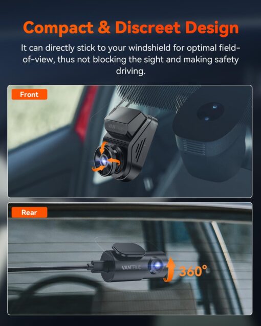 【Bundle: Vantrue S1 PRO Dual Dash Cam + Vantrue Hardwire Kit】 Vantrue S1 Pro 2.7K Front and Rear 5G Wi-Fi Dash Cam, 1944P Dual Hidden Dash Camera for Cars, STARVIS 2, Voice Control - Image 7